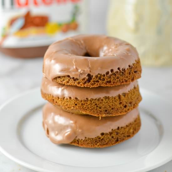 Baked Nutella Doughnuts with Nutella