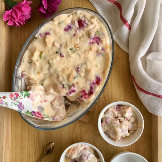 Berries & Custard Cake Pudding