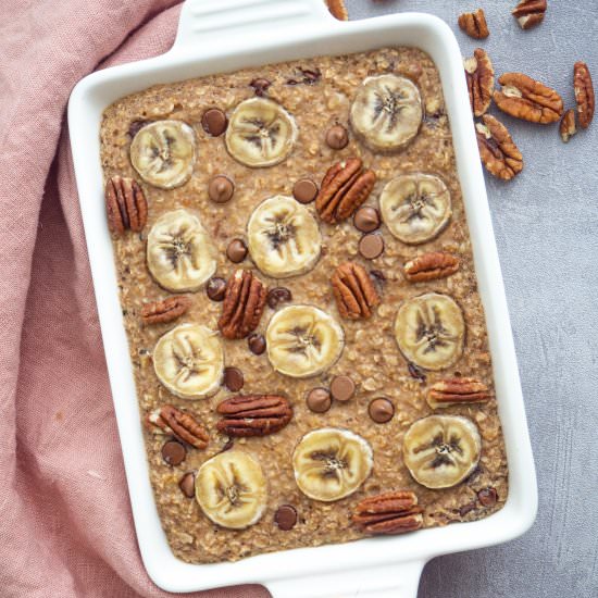 Healthy Baked Banana Oatmeal