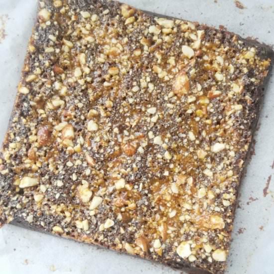 Almond praline brownies