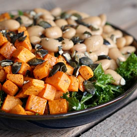 Kale Salad with Sweet Potato