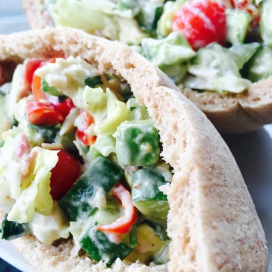 Chicken and beef pastrami salad