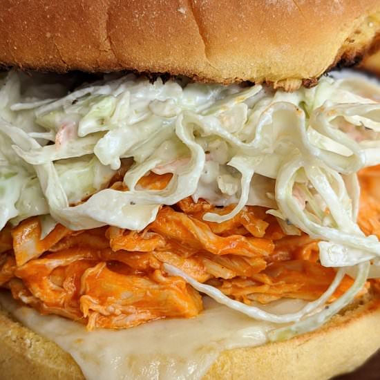 Buffalo Chicken Burger & Slaw
