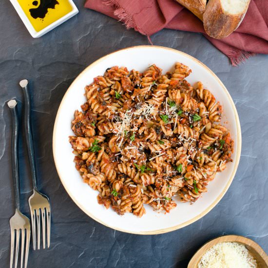 Roasted vegetable bolognese