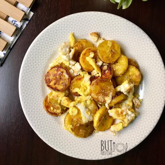 PAN ROASTED RIPE PLANTAINS WITH EGG