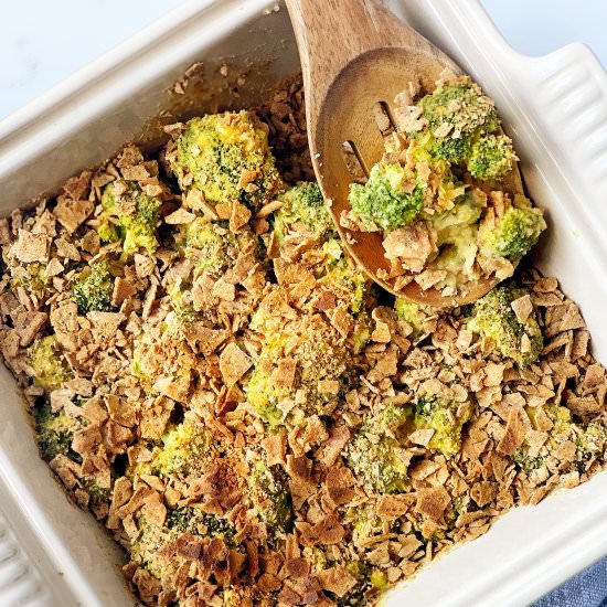 Healthy “Cheesy” Broccoli Casserole