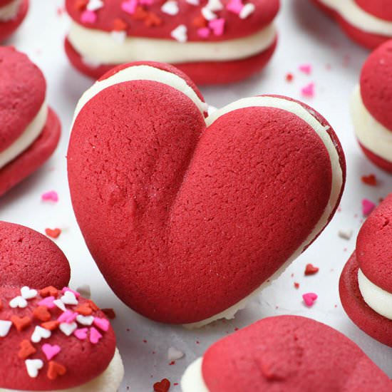 Valentine’s Red Velvet Whoopie Pies