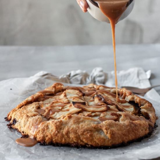 Caramel Chocolate Apple Galette