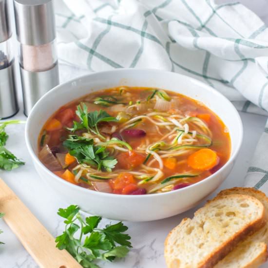 Zoodles and Vegetables Soup