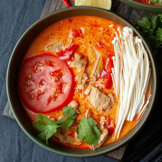 Thai Red Curry Chicken Soup