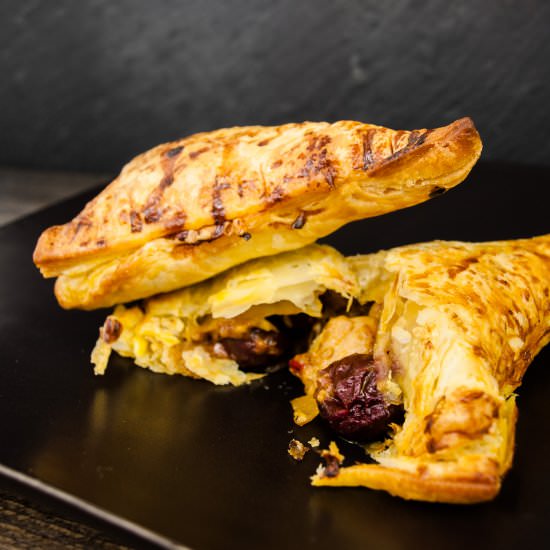 Baked cherry-ginger-chicken samosa