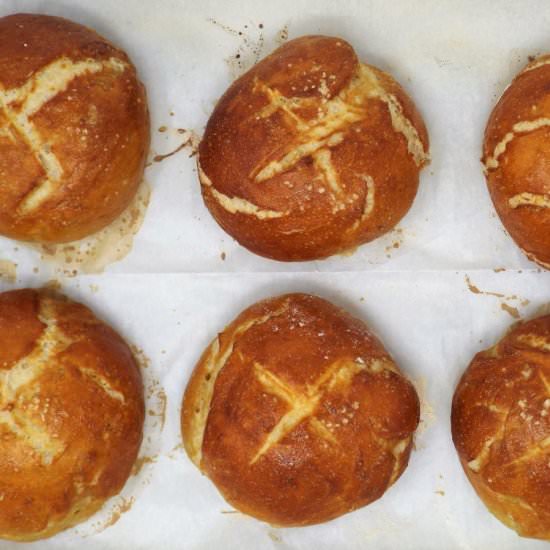 Homemade Pretzel Buns