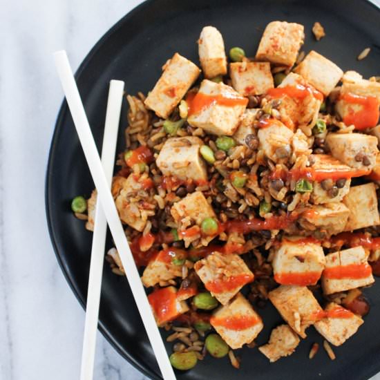 Sheet pan tofu and rice