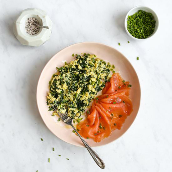 Green Eggs with Smoked Salmon