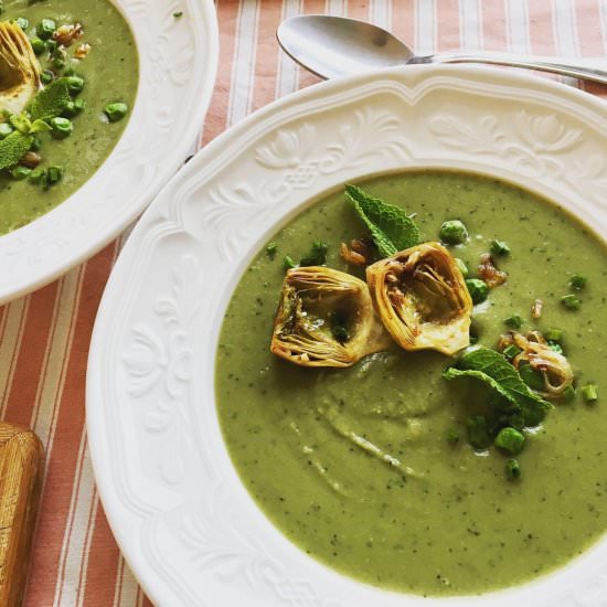 Vegan Creamy artichoke soup