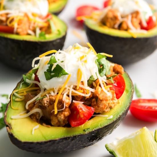 Low Carb Turkey Taco Stuffed Avocado