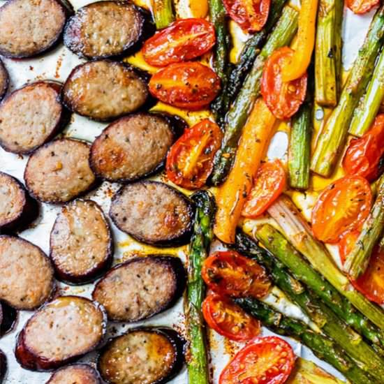 Kielbasa Veggie Sheet Pan Dinner