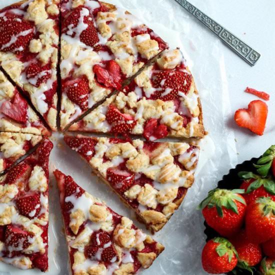 Roasted Strawberry Crumb Bars