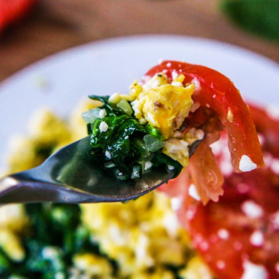 Spinach & Feta Scrambled Eggs