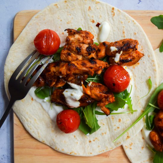 Hot Sauce Chicken Wraps