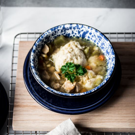 GF Instant Pot Chicken & Dumplings