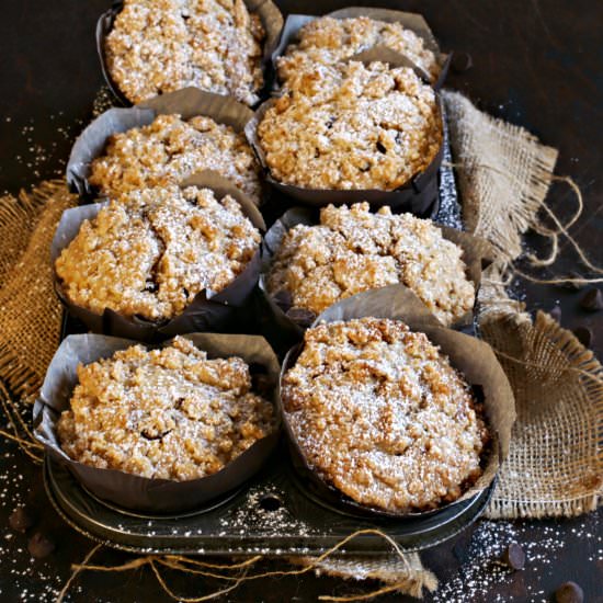 Chocolate Chip Crumb Topped Muffins