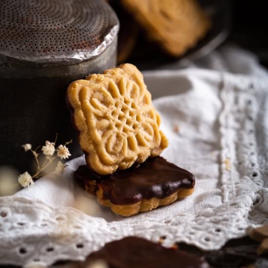 Chocolate covered tea biscuits