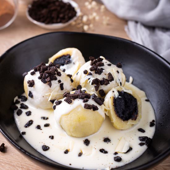 Oreo filled potato dumplings