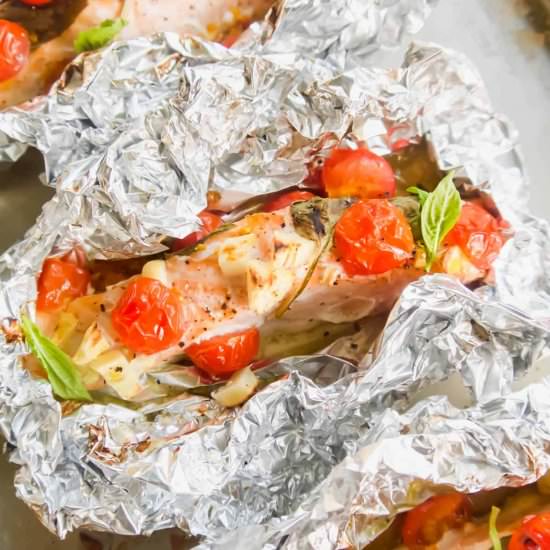 Cherry Tomato Baked Salmon
