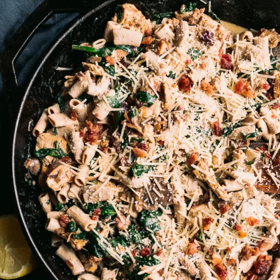 Chicken Bacon Spinach Pasta
