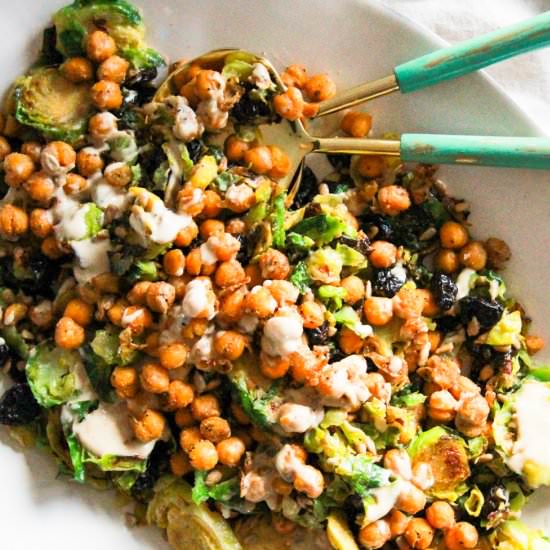 Brussels Sprouts Salad w/ Chickpeas