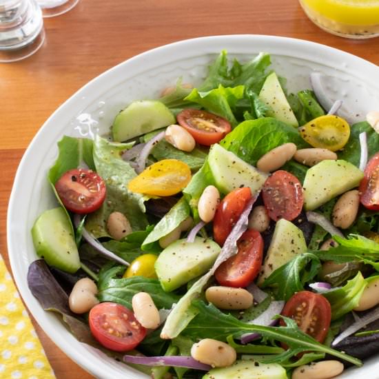 Tomato, Cucumber & White Bean Salad