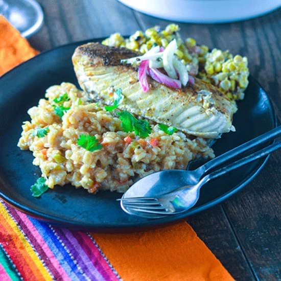Mexican Green Chili Risotto