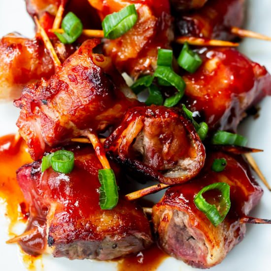 Bacon Wrapped BBQ Beef Bites