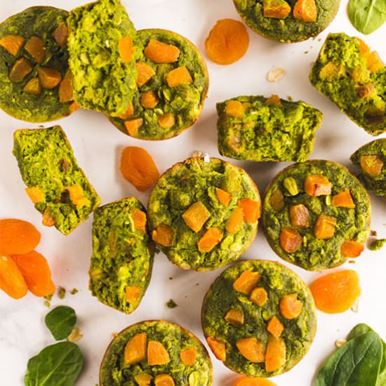 spinach muffins with apricots