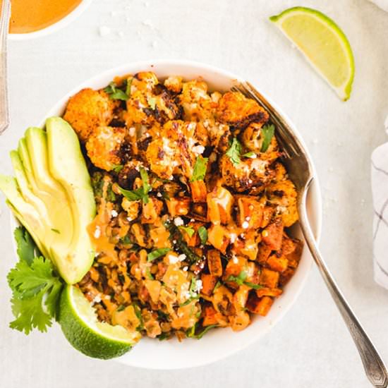lentil sweet potato buddha bowl