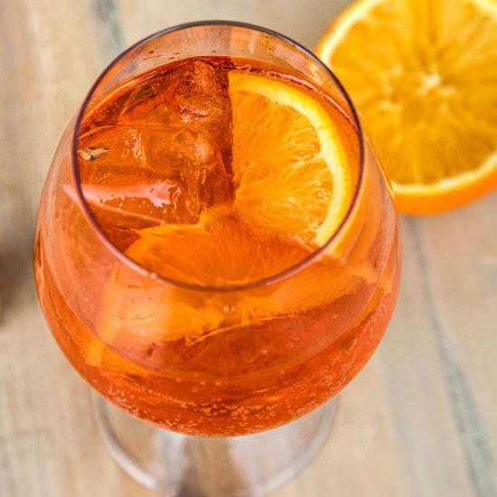 Aperol Spritz prepared at home