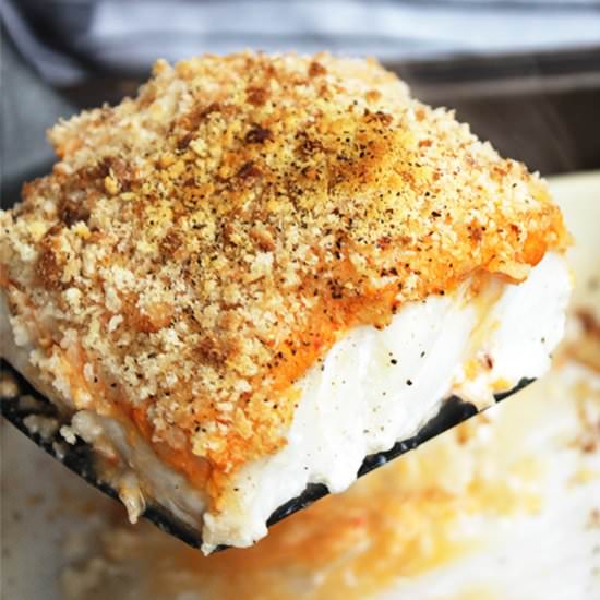 Crispy Baked Cod with Red Pesto