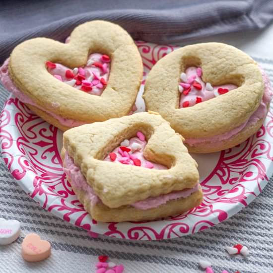 Heart Filled Shortbread Cookies