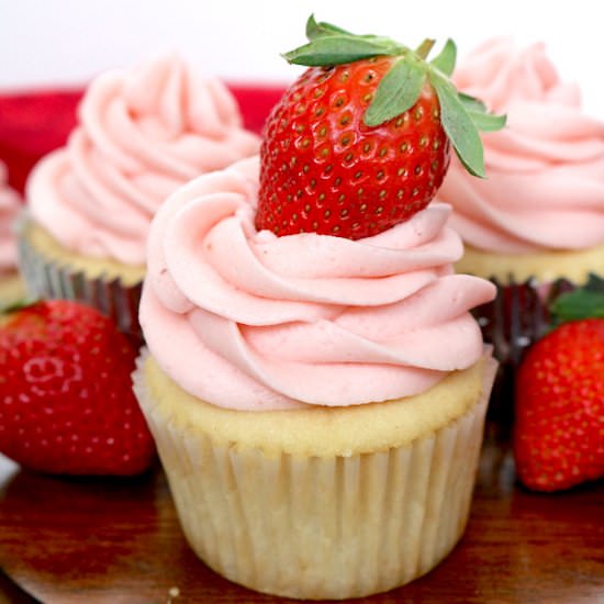 Strawberries n Cream Cupcake