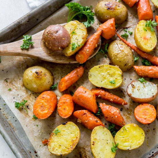 Roasted Potatoes and Carrots