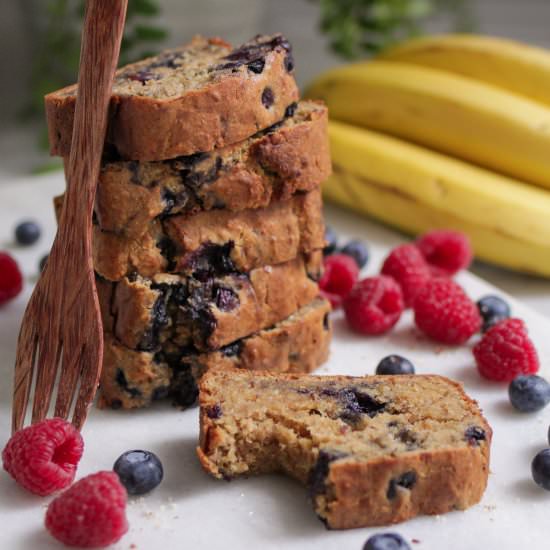Banana Bread with Blueberries