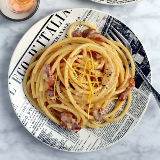 Bucatini with Lemony Carbonara