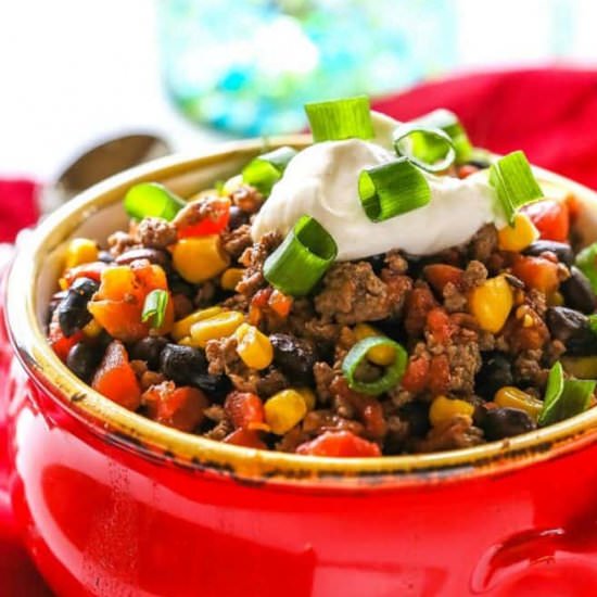 Spicy Beef and Black Bean Chili