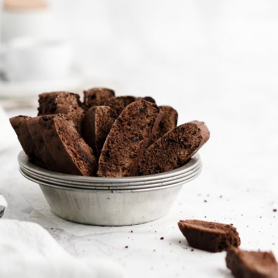 Healthy Double Chocolate Biscotti