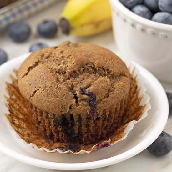Vegan Blueberry Banana Muffins