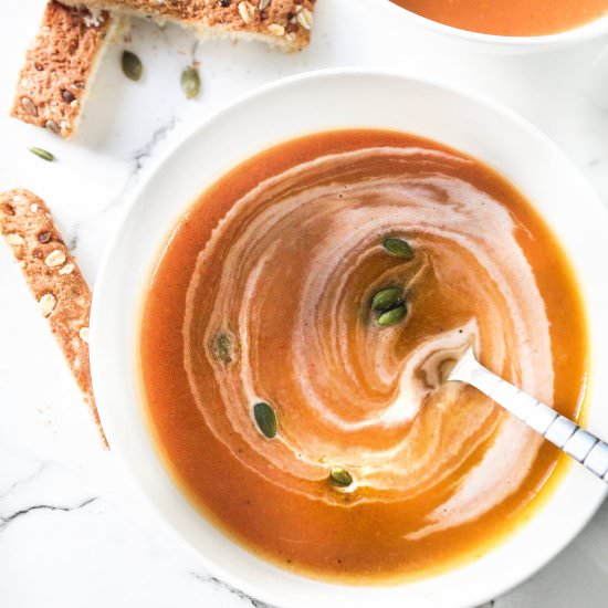 Pumpkin Carrot & Coconut Soup