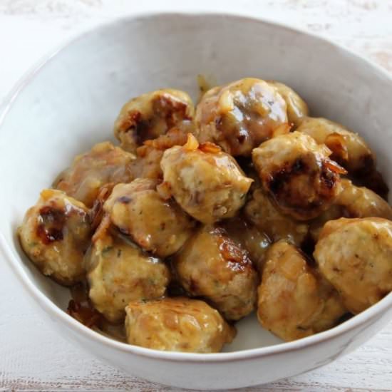 Caramelized Onion Chicken Meatballs