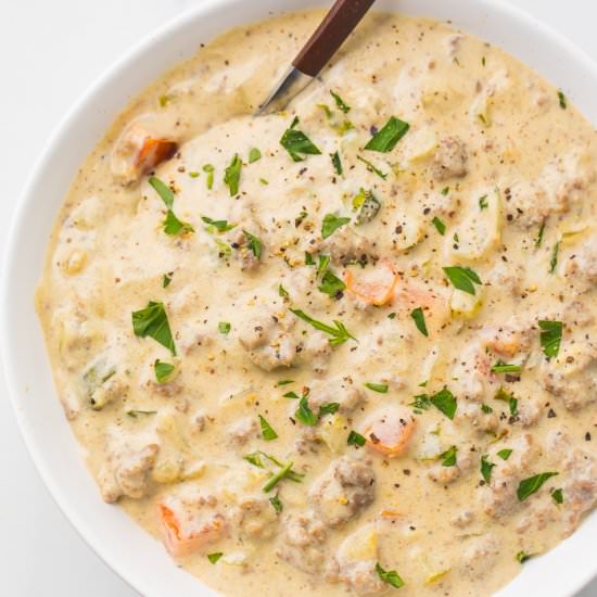 Cheeseburger Soup (Whole30, Paleo)