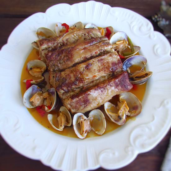 Pork loin with clams